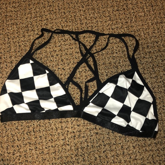 Emma & Sam Other - Emma & Sam Checkered Print Strappy Back Bralette